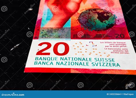 Swiss Franc Banknote Chf Currency World Money Concept Stock Photo