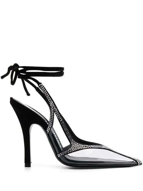 The Attico Venus 100mm Embellished Pumps Black FARFETCH