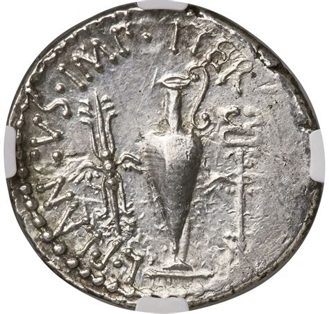 Denarius Mark Antony MANTONIMPAVGIIIVIRRPC LPLANCVSIMP