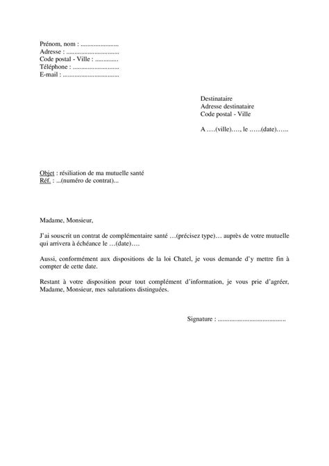 Lettre De R Siliation D Une Mutuelle Sant Date Anniversaire