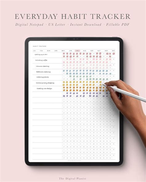 Digital Habit Tracker For IPad And Tablet Routine Builder Digital