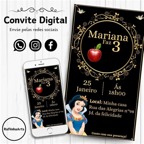 Convite Digital Branca De Neve Elo Produtos Especiais