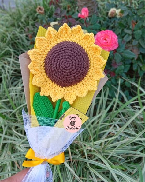 Girasol Tejido Girasol De Ganchillo Llaveros Tejidos A Crochet