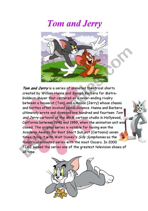 Tom And Jerry Worksheets