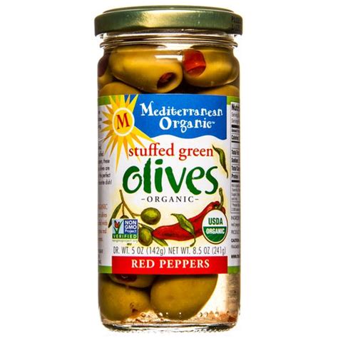 Woodstock Stuffed Green Olives With Peppers Organic Azure Standard