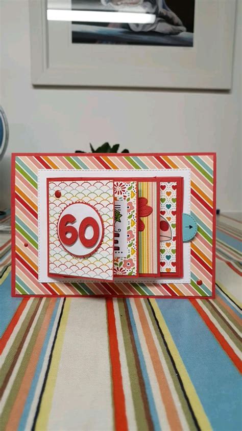 Pattern Party Stampin Up Dsp Flip Funfold 60th Birthday Card