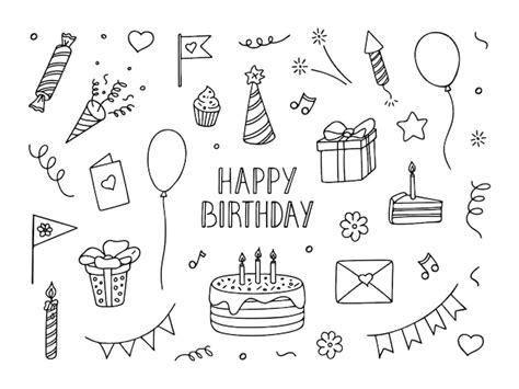 Premium Vector Doodle Of Birthday Party Elements