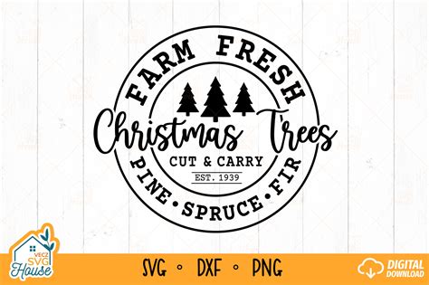 Farm Fresh Christmas Tree SVG Cut Carry Illustration Par VeczSvgHouse