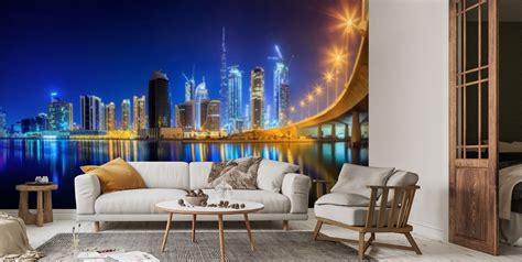 Blaue Zone Dubai Wandgem Lde Wallsauce De