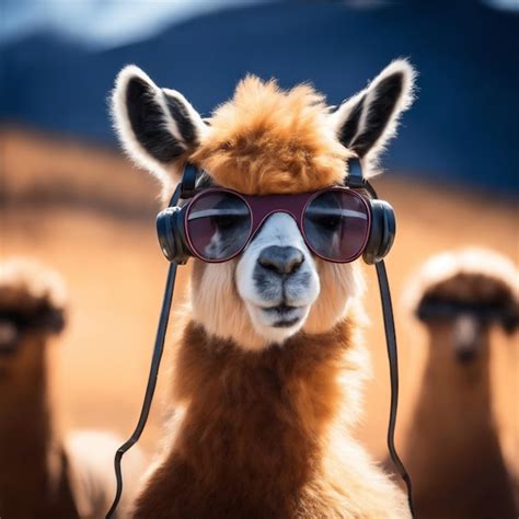 Premium AI Image A Llama Wearing Sunglasses And A Pair Of Sunglasses