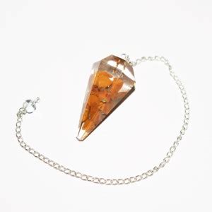 REIKI CRYSTAL PRODUCTS Golden Quartz Dowser Pendulum Orgone Dowser