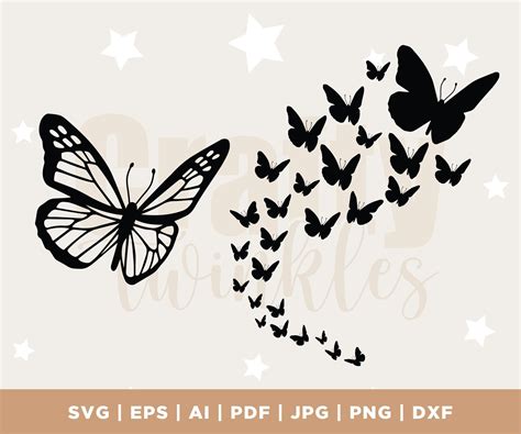 Butterfly Svg Flying Butterflies Svg Butterfly Silhouette Etsy