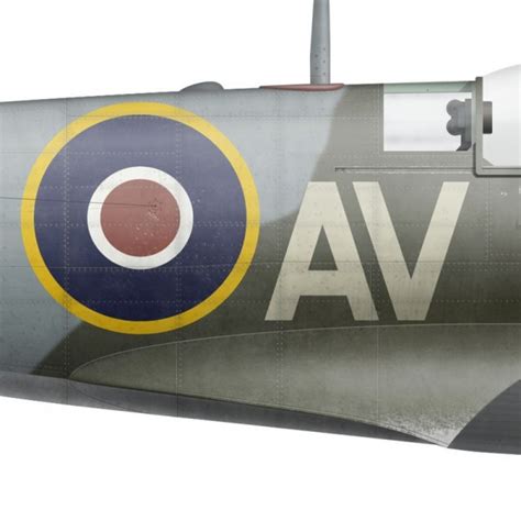 William Williams Dfc Spitfire Mk Vb No Eagle Squadron Raf