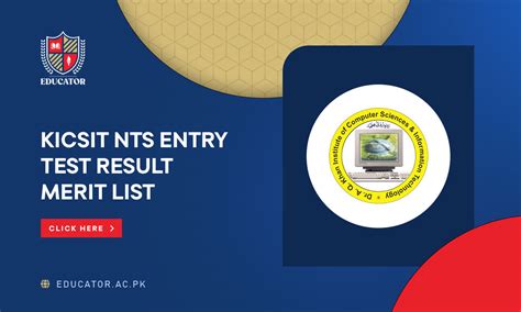 KICSIT Merit List 2024 Admission Result Announced Educator Ac Pk