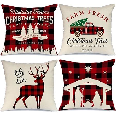 Amazon Aeney Christmas Decorations Pillow Covers X Set Of