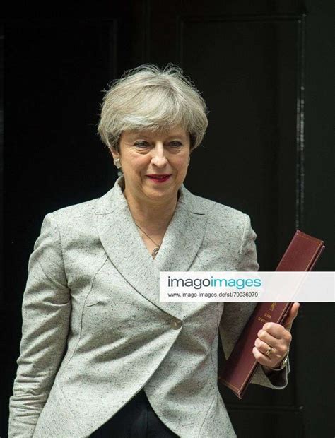 Prime Minister Theresa May Leaving 10 Downing Street In London During