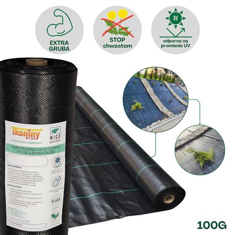 Agrotkanina na skarpę czarna EXTRA GRUBA PP UV 100g m2 200cm 100mb