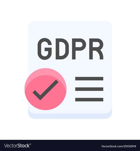 Gdpr General Data Protection Regulation Icon Flat Vector Image