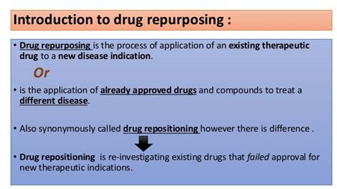 Drug repurposing