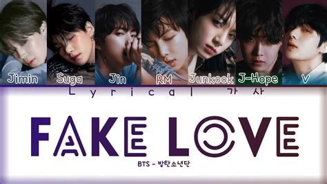 BTS Fake Love 방탄소년단 Fake Love colour coded lyrics Lyrical 가사