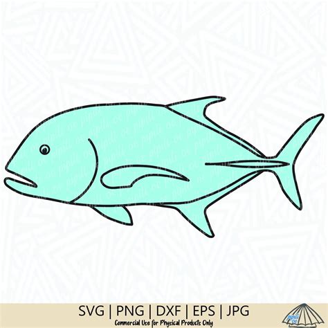 Ulua Giant Trevally SVG Fish SVG Ulua SVG Giant Trevally Svg Fish Silhouette Svg Fish Png Ulua ...