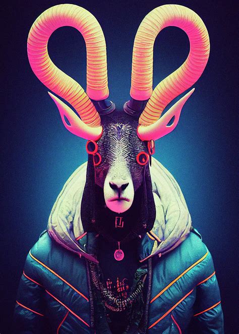 A Nursery Animal Pop Art Illustration Of Ibex Digital Art By Art Nesia