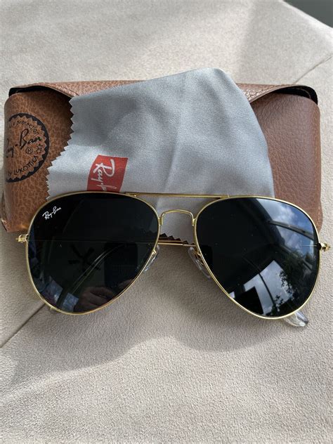 Ray Ban Aviator Gold Frame / Black Lenses 58mm - Gem