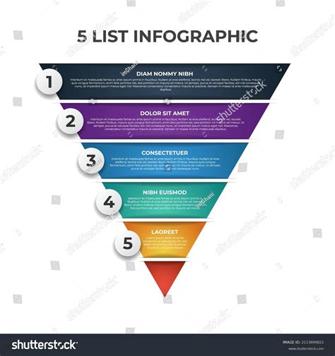 Upside Down Pyramid Infographic Element 5 Stock Vector Royalty Free