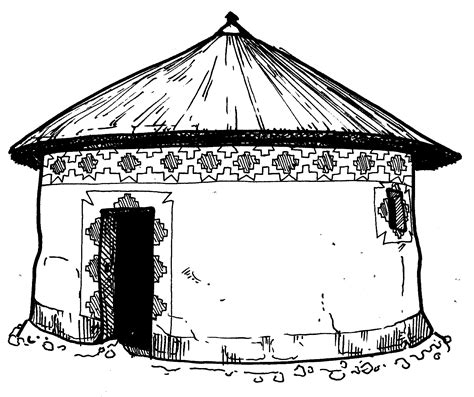 African Hut Coloring Pages Coloring Home