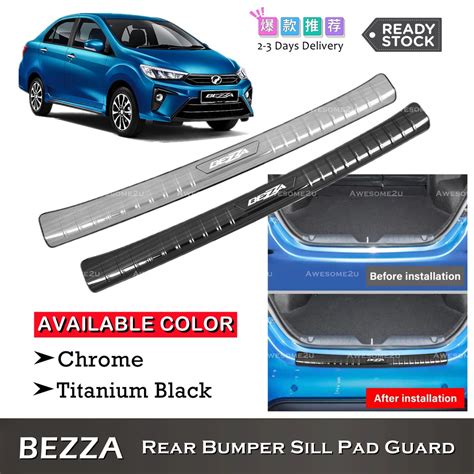 Awesome U Perodua Bezza Facelift Rear Bumper Pad Stainless