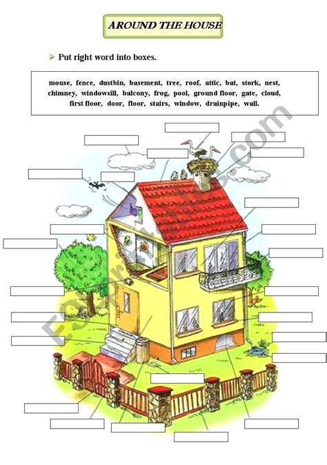 Around The House Vocabulary Esl Worksheet By Chrabonsc