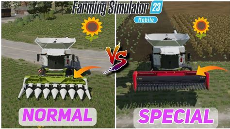 Harvesting Sunflower🌻 With Normal Vs Special Header Fs 23 Timelapse Fs23 Youtube