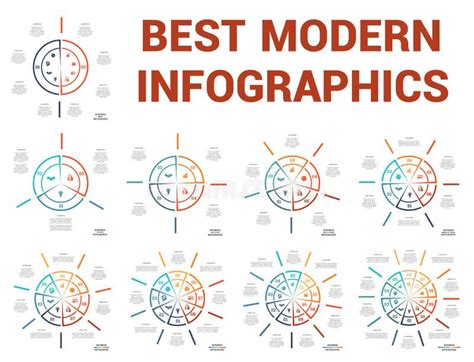 Set Of Colourful Circle Diagrams And Arrows Stock Vector Illustration