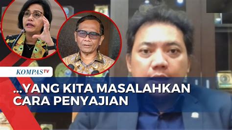 Beda Penyajian Dan Kategori Data Mahfud Md Dan Sri Mulyani Ini Kata