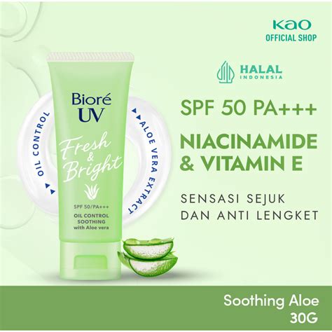 Jual Biore UV Fresh Bright Oil Control Soothing Aloe SPF 50 PA