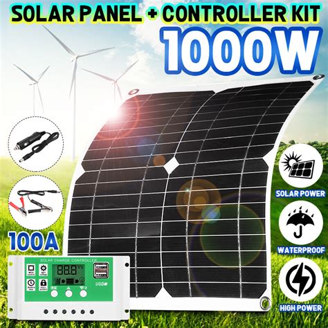 1000W Solar Panel Kit 60A 100A Controller With Waterproof Cell For