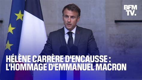 Hommage national à Hélène Carrère d Encausse le discours d Emmanuel Macron