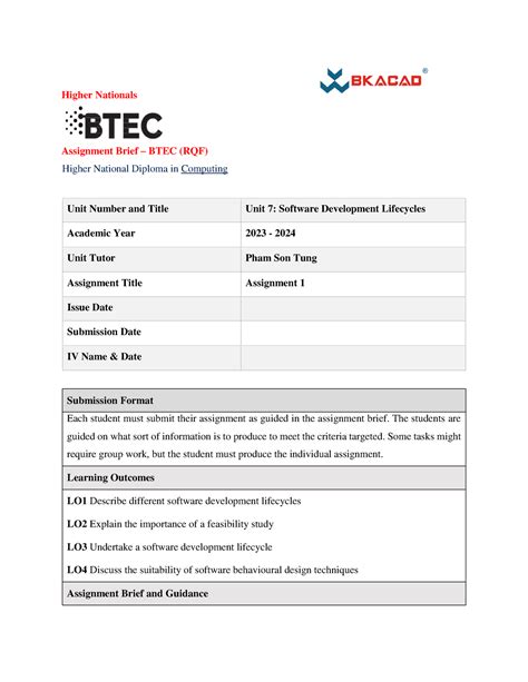 Sdlc Assignment 2023 Cho Sinh Viên Higher Nationals Assignment