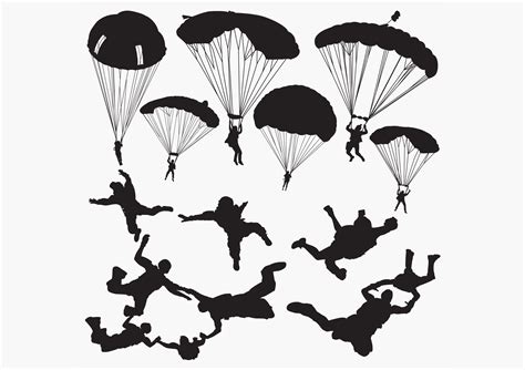 Skydiving Silhouettes Graphic By Octopusgraphic · Creative Fabrica