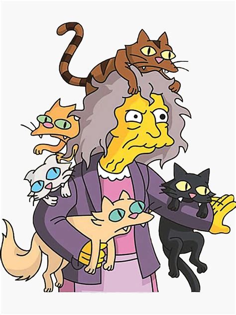 "Simpsons Crazy Cat Lady Simpsons" Sticker for Sale by cistapinote ...