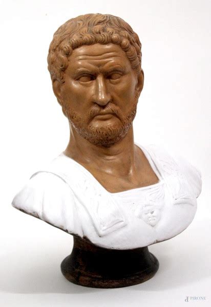 Busto Di Imperatore Romano Scultura In Terracotta Smaltata H Cm