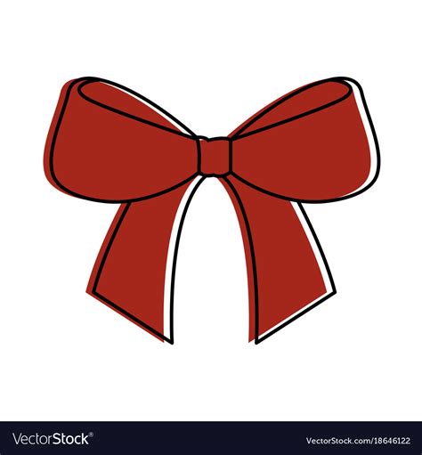 Christmas bow ribbon decoration ornament Vector Image