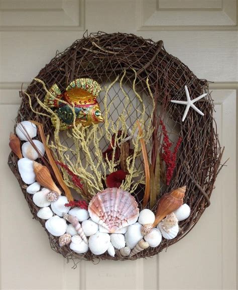 Coastal Wreath Nautical Wreath Seashell Wreath Seashell Art