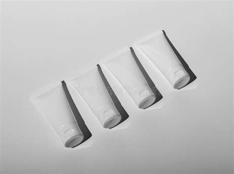 Cream Tubes Mockups Laying In Row Cosmetic Products Face Skin Mask
