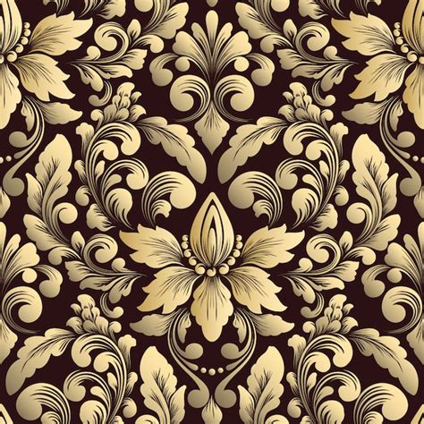 Free Vector Damask Seamless Pattern