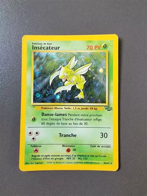 CARTE POKÉMON INSÉCATEUR 10 64 Holo Jungle Edition 2 Wizards FR Exc