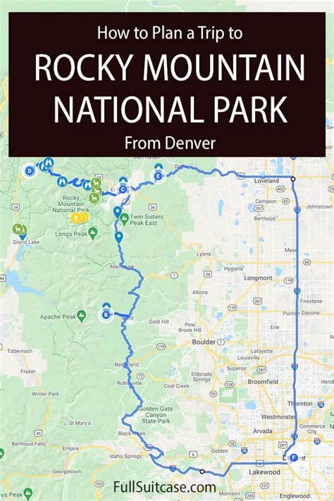 Denver To Rocky Mountain National Park Day Trip Itinerary Map