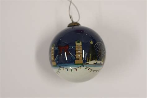 London Skyline Hand Painted Glass Bauble With Handmade Gift Box Etsy Uk