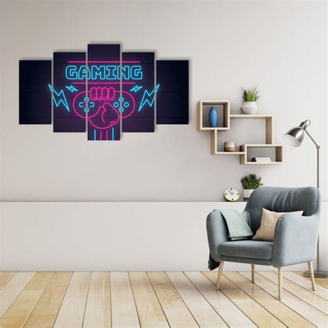 Quadro Gamer Mosaico Decoração 5 Peças Jogos Mod 05 Elo7