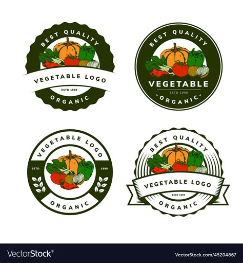 Vegetable logo design Royalty Free Vector Image